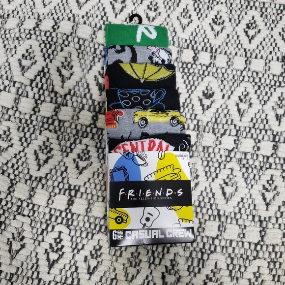 FRIENDS 6 Pack Casual Crew Socks - Picture 2 of 6